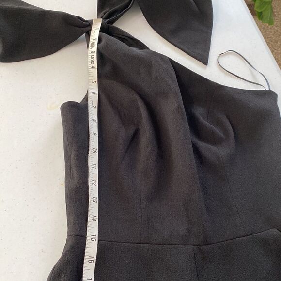 Dress the Population Tiffany One-Shoulder Bow Jumpsuit Sleeveless Stretchy New - Picture 15 of 16